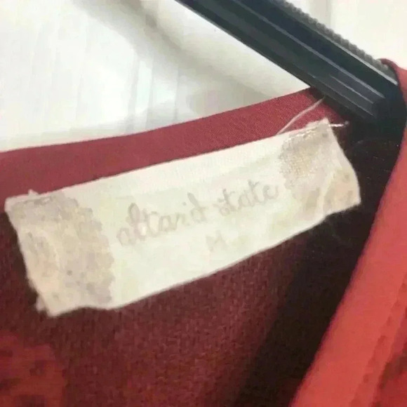 Altar’d State  Boho Embroidered Shirt Red Sz Medium - Picture 14 of 16